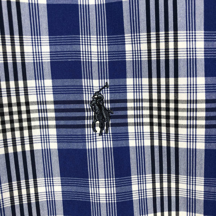 Ralph Lauren Golf Blake Short-Sleeve Button-Down Check Shirt, Men's Size XL (approx.) cotton blue type Vintage Second Hand