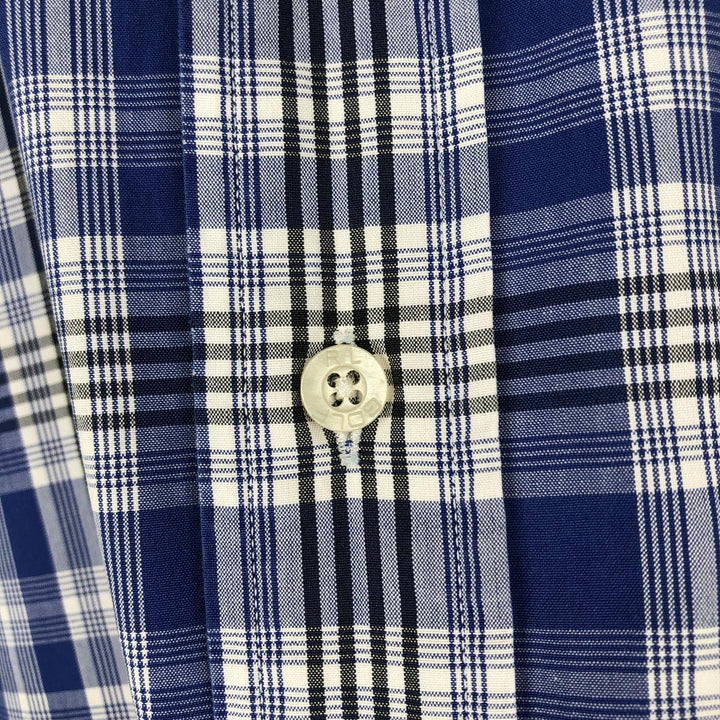 Ralph Lauren Golf Blake Short-Sleeve Button-Down Check Shirt, Men's Size XL (approx.) cotton blue type Vintage Second Hand