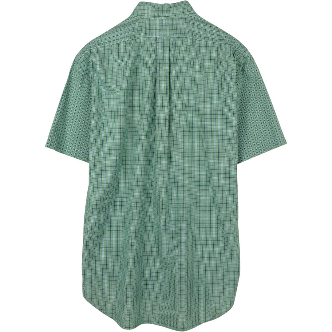 Ralph Lauren BLAKE short sleeve button down check shirt, men's size M cotton green type Vintage Second Hand