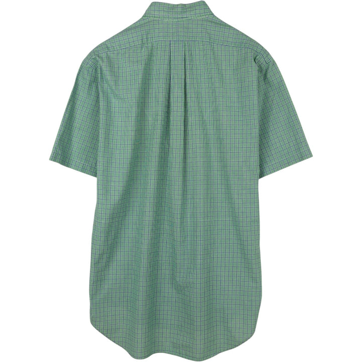Ralph Lauren BLAKE short sleeve button down check shirt, men's size M cotton green type Vintage Second Hand