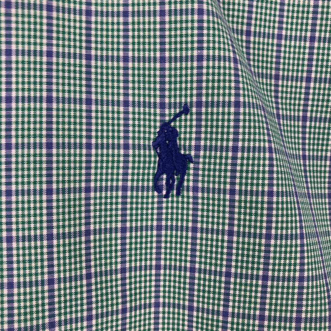 Ralph Lauren BLAKE short sleeve button down check shirt, men's size M cotton green type Vintage Second Hand