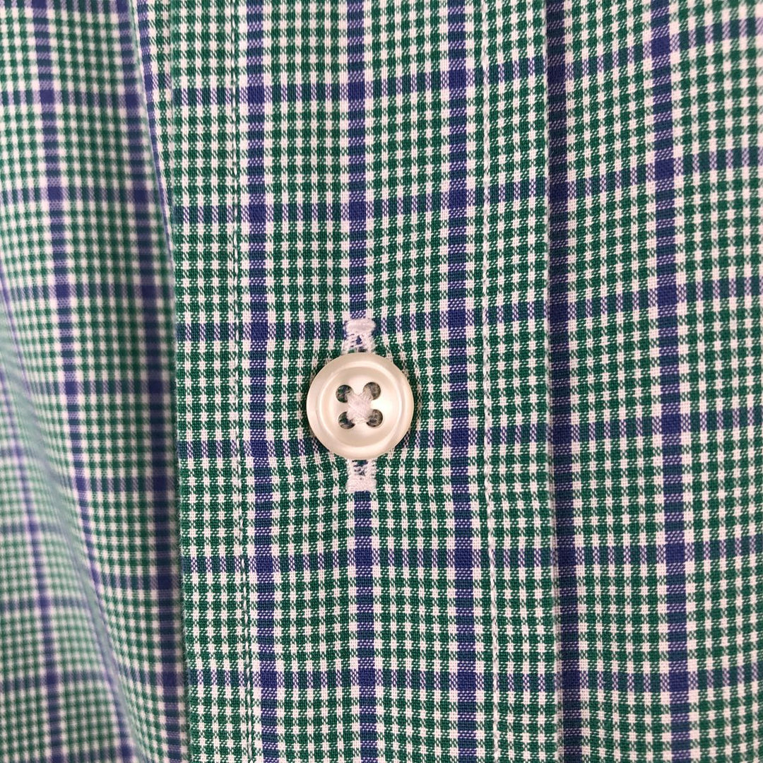 Ralph Lauren BLAKE short sleeve button down check shirt, men's size M cotton green type Vintage Second Hand