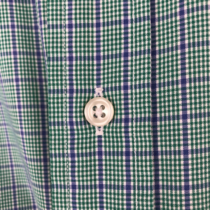 Ralph Lauren BLAKE short sleeve button down check shirt, men's size M cotton green type Vintage Second Hand