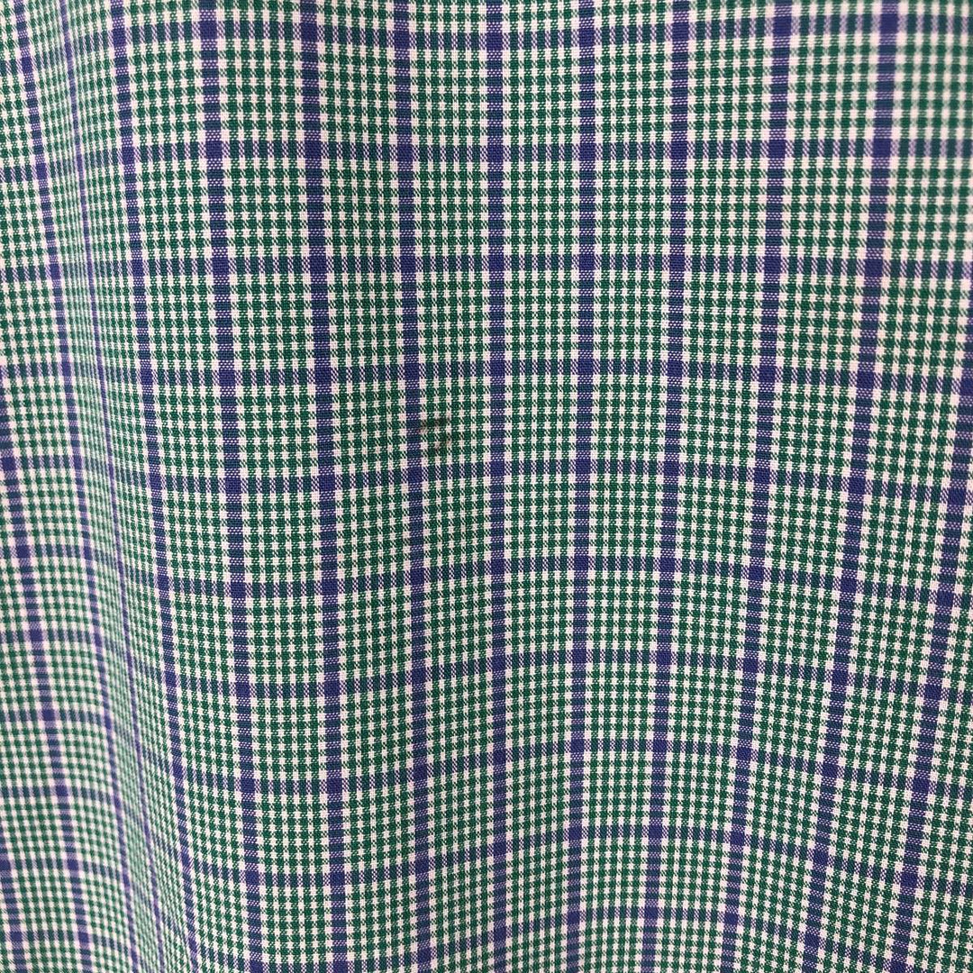 Ralph Lauren BLAKE short sleeve button down check shirt, men's size M cotton green type Vintage Second Hand
