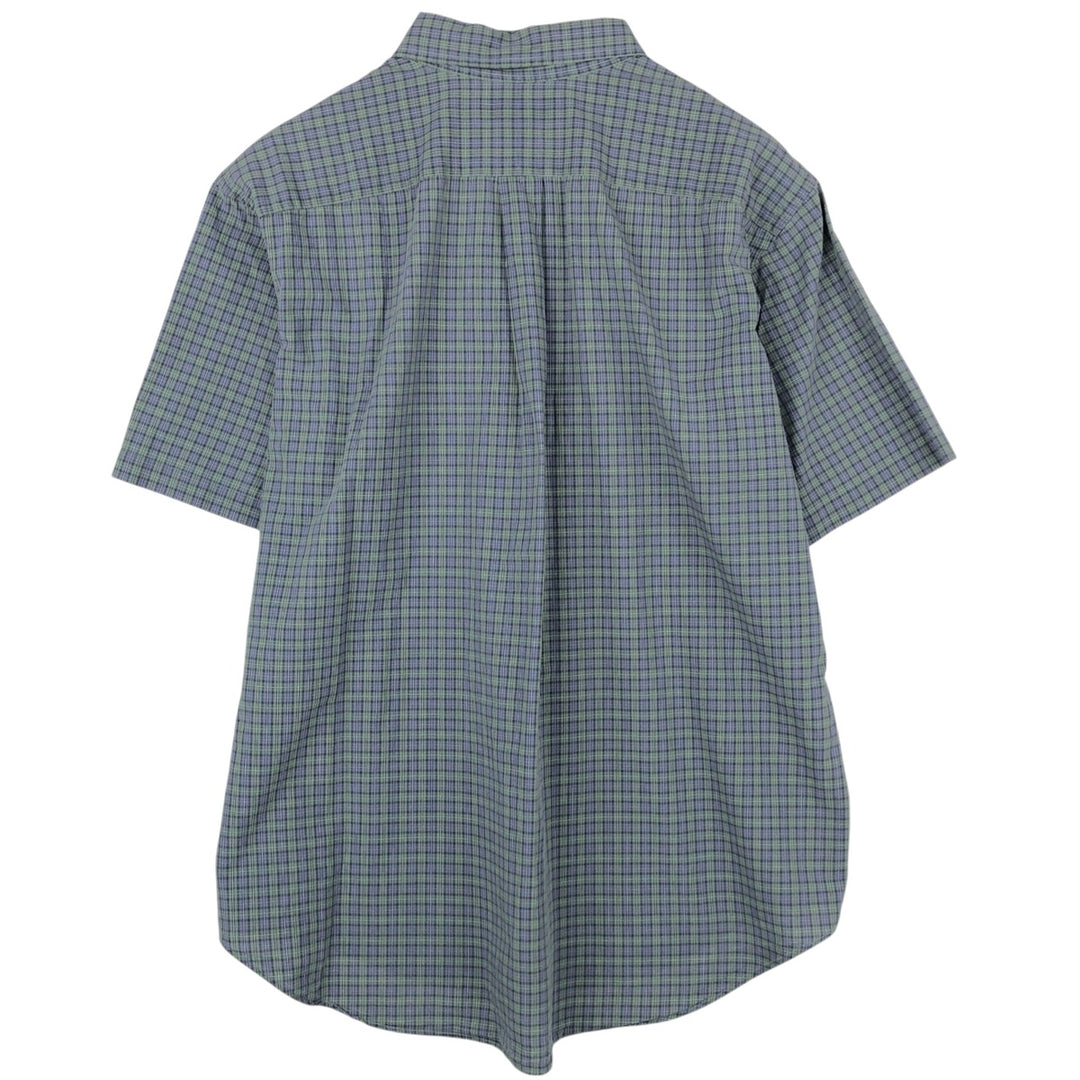 Ralph Lauren Classic Fit short sleeve button down check shirt, men's size XL cotton green type Vintage Second Hand