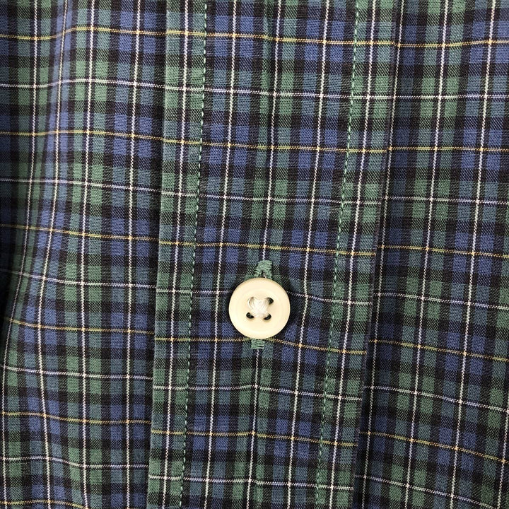 Ralph Lauren Classic Fit short sleeve button down check shirt, men's size XL cotton green type Vintage Second Hand