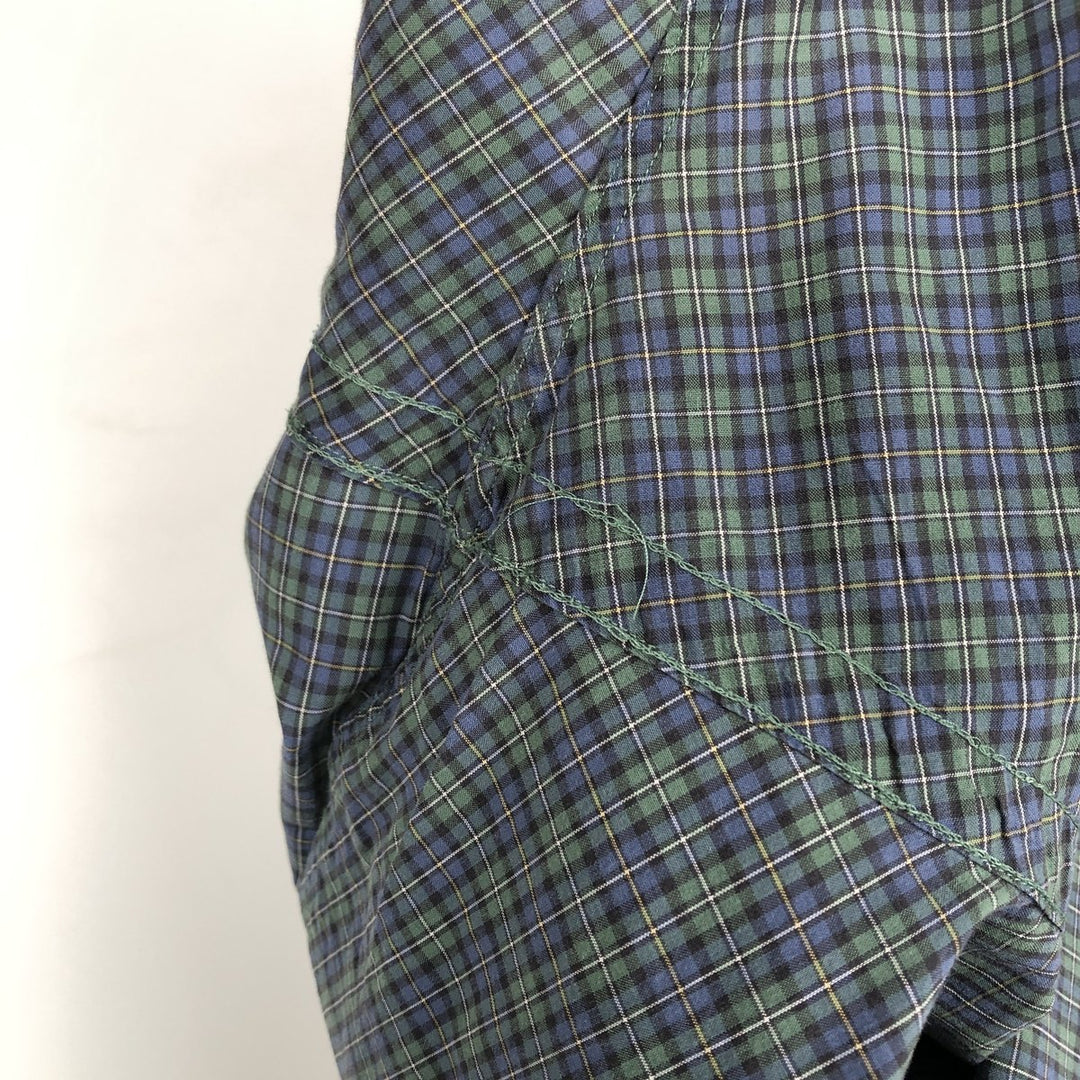 Ralph Lauren Classic Fit short sleeve button down check shirt, men's size XL cotton green type Vintage Second Hand
