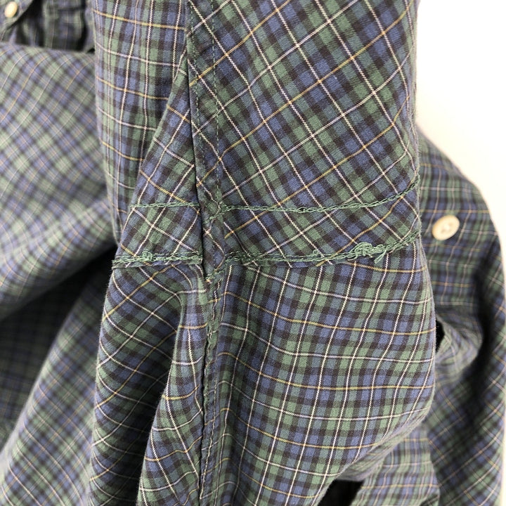 Ralph Lauren Classic Fit short sleeve button down check shirt, men's size XL cotton green type Vintage Second Hand