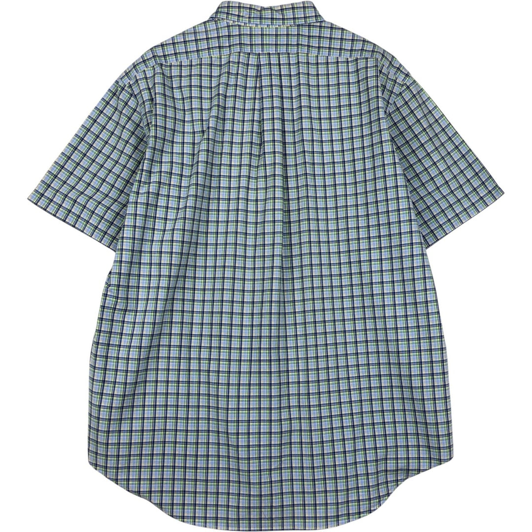 Ralph Lauren Classic Fit Short Sleeve Button Down Check Shirt Men's XL cotton Blue type light blue Vintage Second Hand