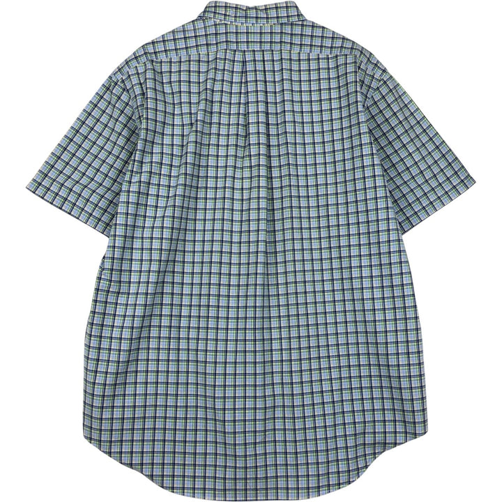 Ralph Lauren Classic Fit Short Sleeve Button Down Check Shirt Men's XL cotton Blue type light blue Vintage Second Hand
