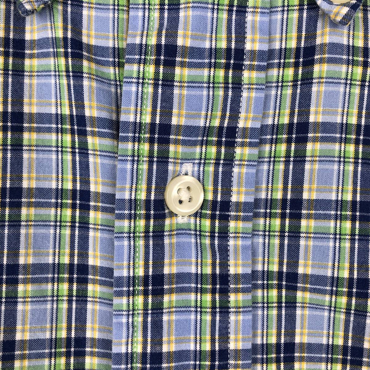 Ralph Lauren Classic Fit Short Sleeve Button Down Check Shirt Men's XL cotton Blue type light blue Vintage Second Hand