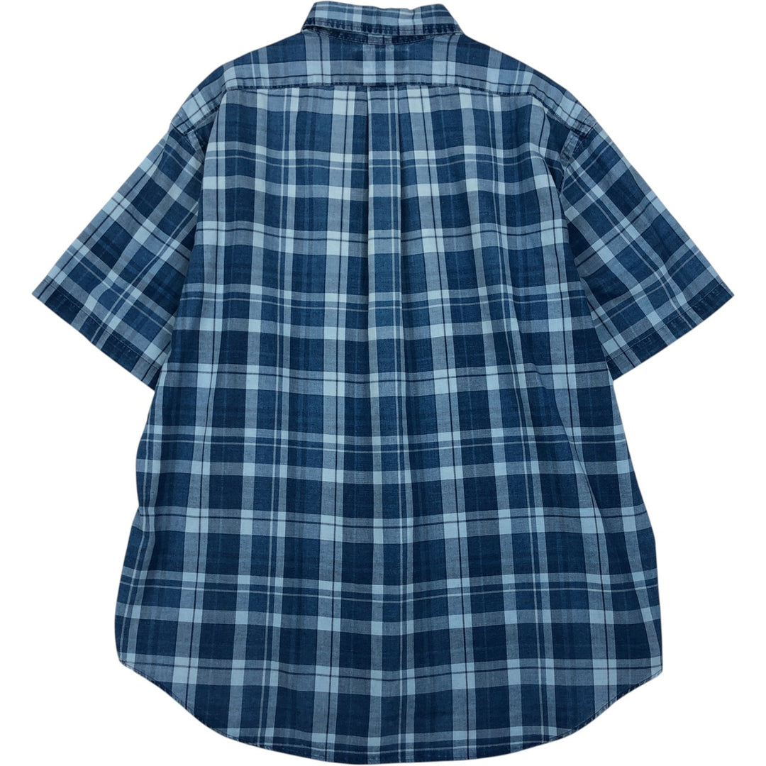Ralph Lauren BLAKE short sleeve button down check shirt men's XL size cotton blue type Vintage Second Hand