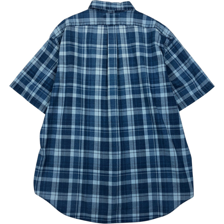 Ralph Lauren BLAKE short sleeve button down check shirt men's XL size cotton blue type Vintage Second Hand