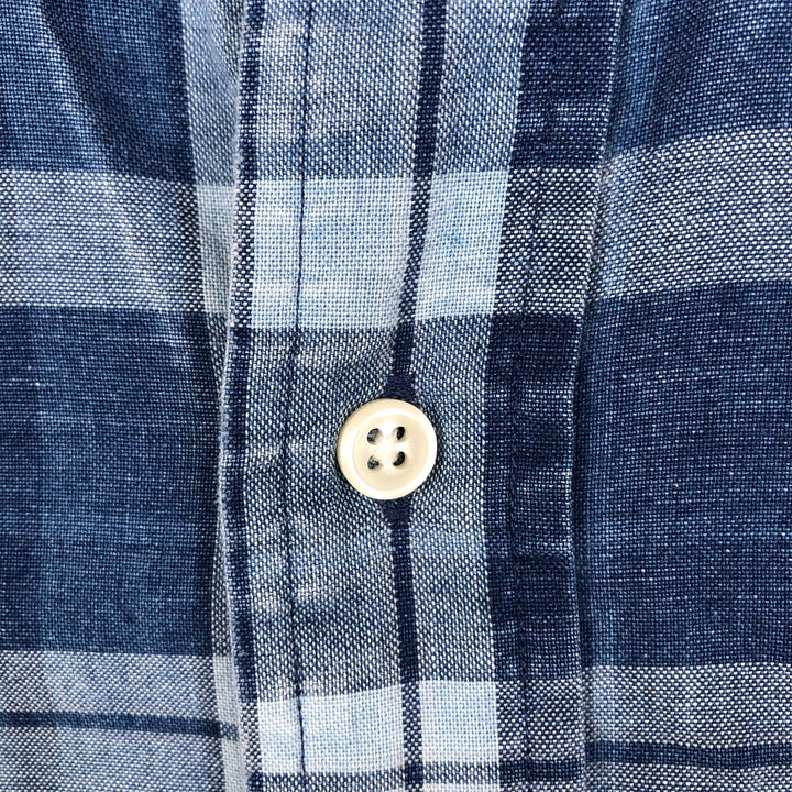 Ralph Lauren BLAKE short sleeve button down check shirt men's XL size cotton blue type Vintage Second Hand