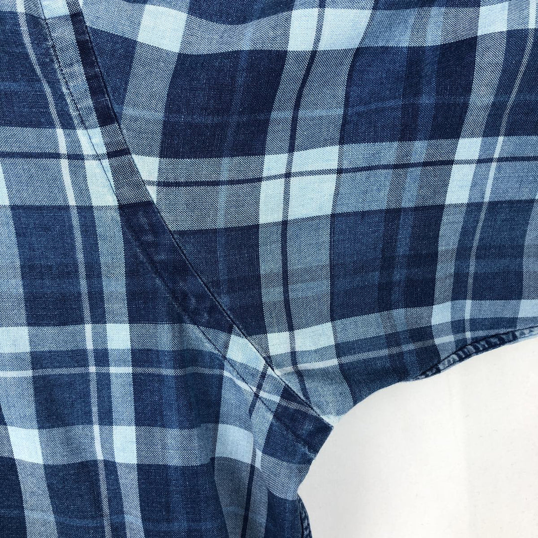Ralph Lauren BLAKE short sleeve button down check shirt men's XL size cotton blue type Vintage Second Hand