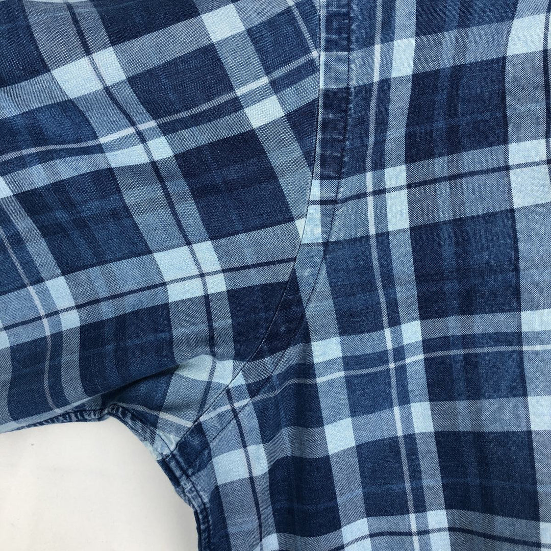 Ralph Lauren BLAKE short sleeve button down check shirt men's XL size cotton blue type Vintage Second Hand