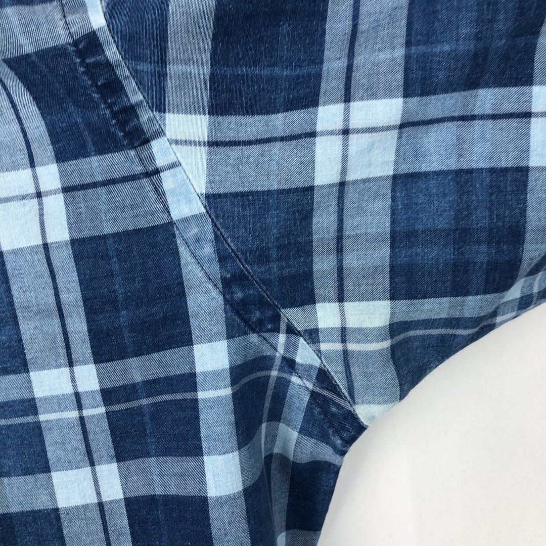 Ralph Lauren BLAKE short sleeve button down check shirt men's XL size cotton blue type Vintage Second Hand
