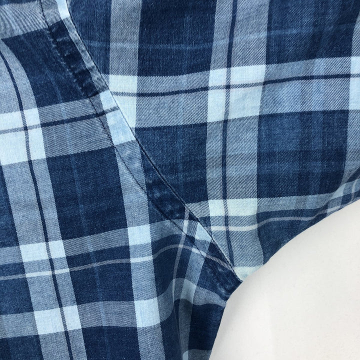 Ralph Lauren BLAKE short sleeve button down check shirt men's XL size cotton blue type Vintage Second Hand