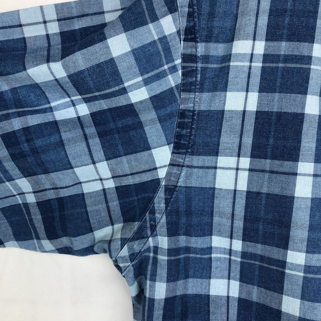 Ralph Lauren BLAKE short sleeve button down check shirt men's XL size cotton blue type Vintage Second Hand