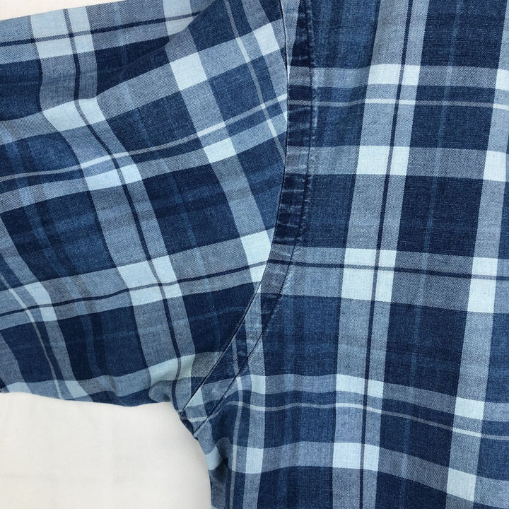 Ralph Lauren BLAKE short sleeve button down check shirt men's XL size cotton blue type Vintage Second Hand