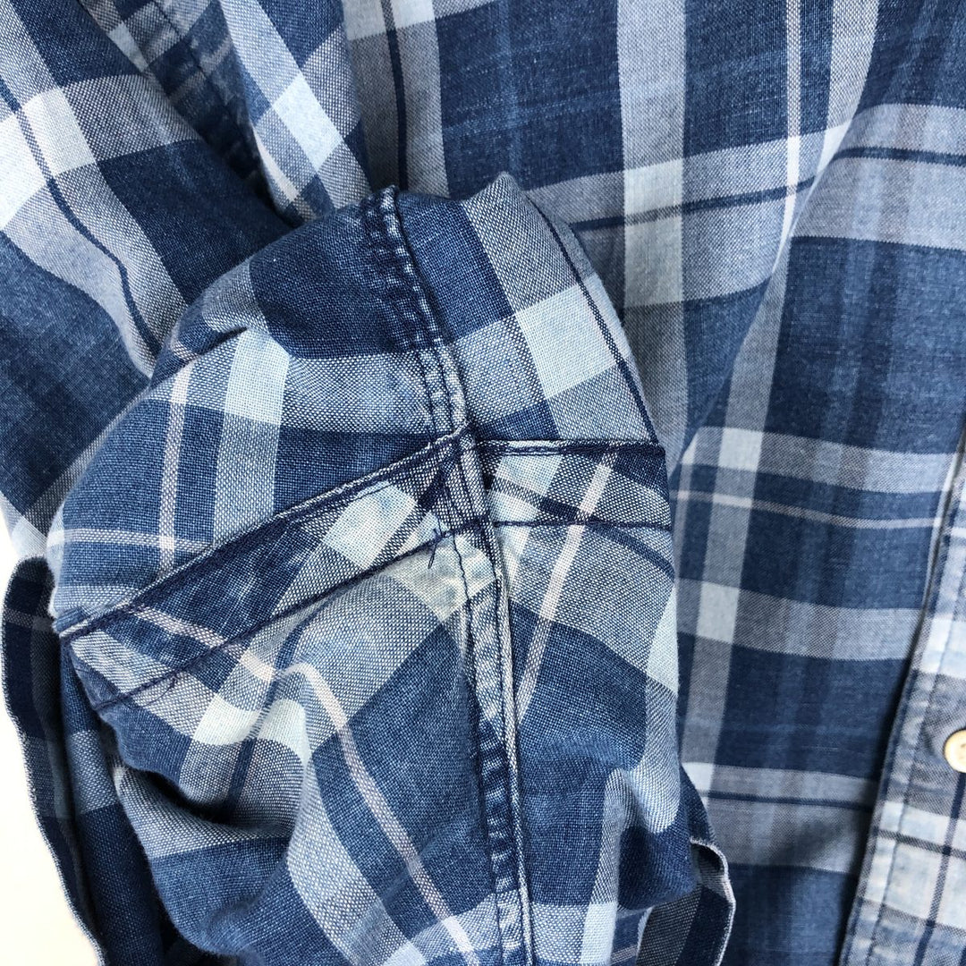 Ralph Lauren BLAKE short sleeve button down check shirt men's XL size cotton blue type Vintage Second Hand