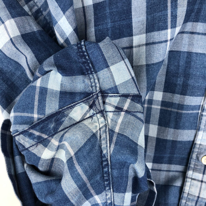 Ralph Lauren BLAKE short sleeve button down check shirt men's XL size cotton blue type Vintage Second Hand