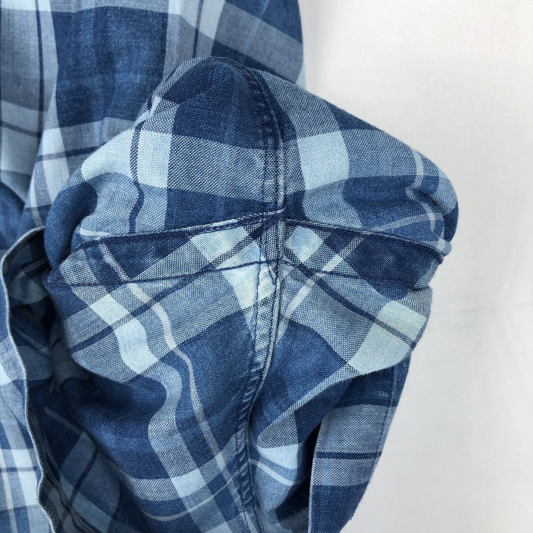 Ralph Lauren BLAKE short sleeve button down check shirt men's XL size cotton blue type Vintage Second Hand