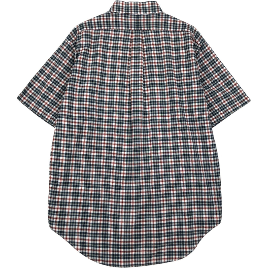 Ralph Lauren BLAKE short sleeve button down check shirt, men's size M cotton navy blue type Vintage Second Hand