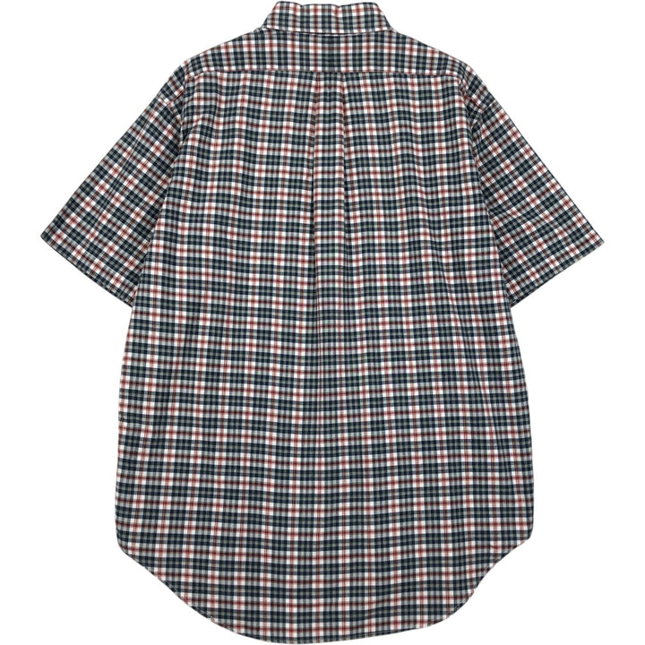 Ralph Lauren BLAKE short sleeve button down check shirt, men's size M cotton navy blue type Vintage Second Hand