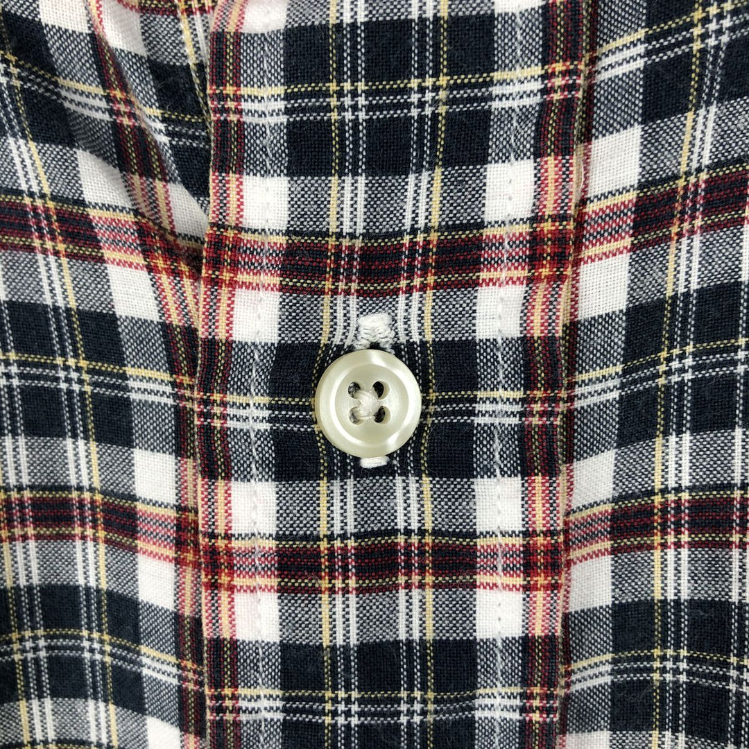 Ralph Lauren BLAKE short sleeve button down check shirt, men's size M cotton navy blue type Vintage Second Hand