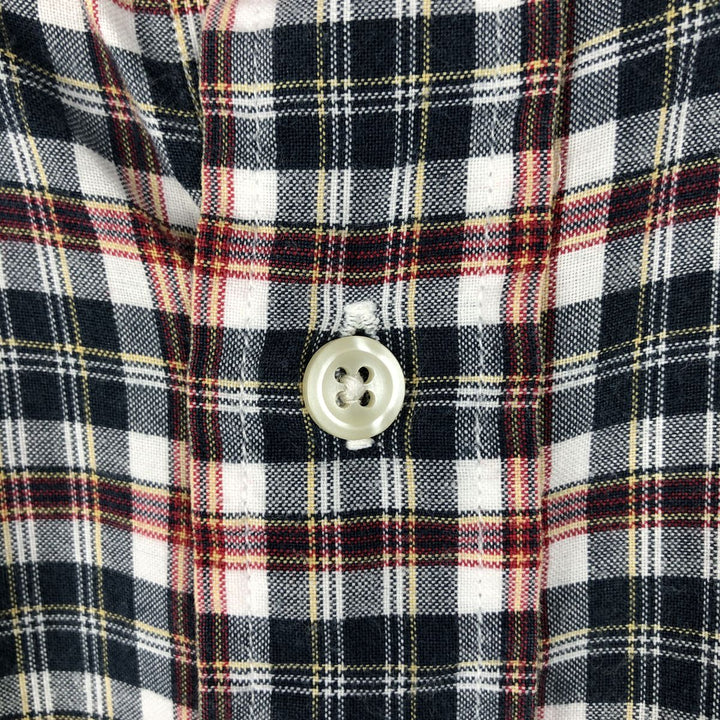 Ralph Lauren BLAKE short sleeve button down check shirt, men's size M cotton navy blue type Vintage Second Hand
