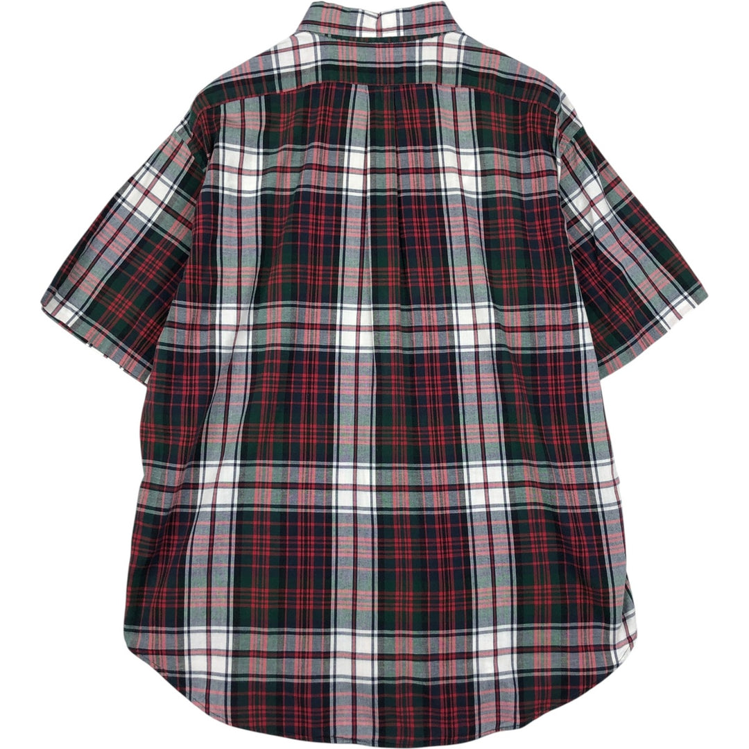 Ralph Lauren BLAKE Tartan Check Short-Sleeve Button-Down Check Shirt, Men's Size XL (approx.) cotton red type Vintage Second Hand
