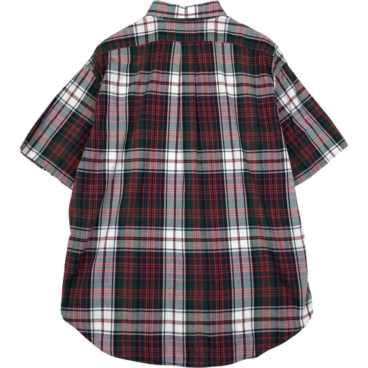 Ralph Lauren BLAKE Tartan Check Short-Sleeve Button-Down Check Shirt, Men's Size XL (approx.) cotton red type Vintage Second Hand
