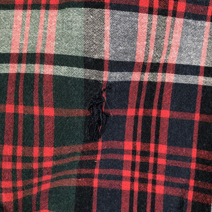 Ralph Lauren BLAKE Tartan Check Short-Sleeve Button-Down Check Shirt, Men's Size XL (approx.) cotton red type Vintage Second Hand