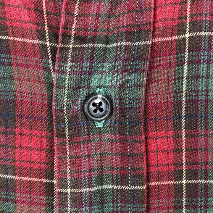 Ralph Lauren CUSTOM FIT short sleeve button down check shirt men's size L cotton red type Vintage Second Hand