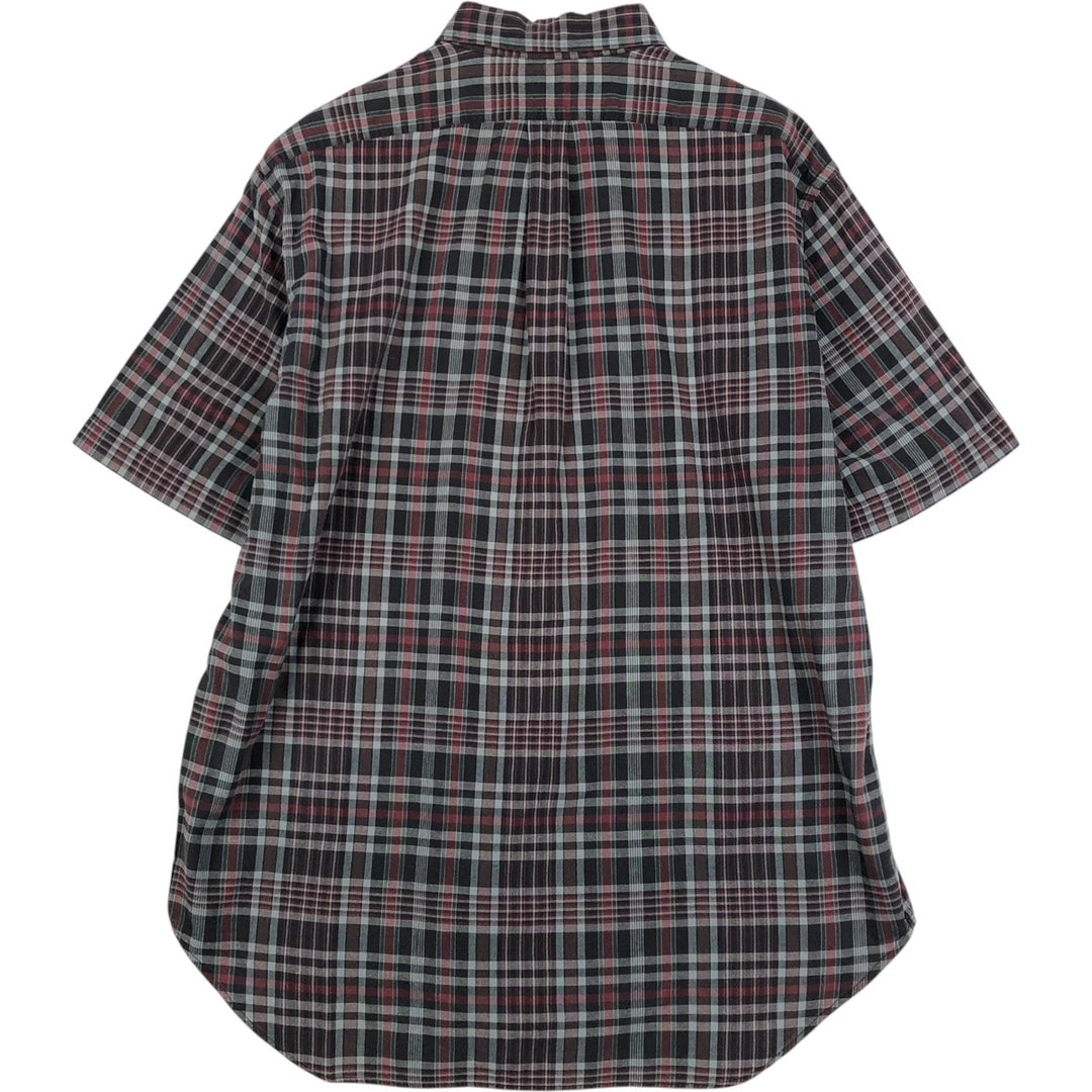 Ralph Lauren BLAKE short sleeve button down check shirt, men's size L cotton black type Vintage Second Hand