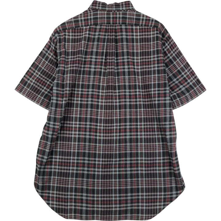 Ralph Lauren BLAKE short sleeve button down check shirt, men's size L cotton black type Vintage Second Hand