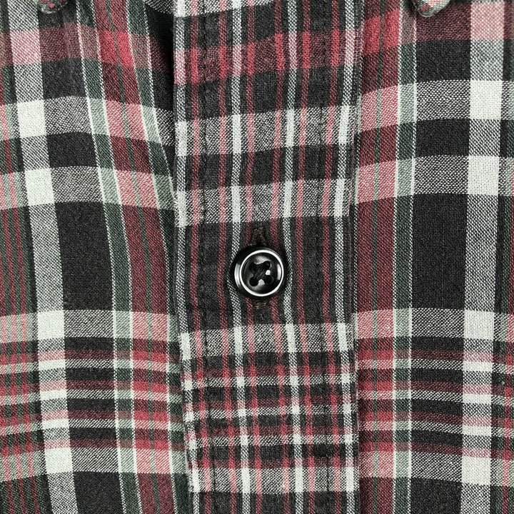 Ralph Lauren BLAKE short sleeve button down check shirt, men's size L cotton black type Vintage Second Hand