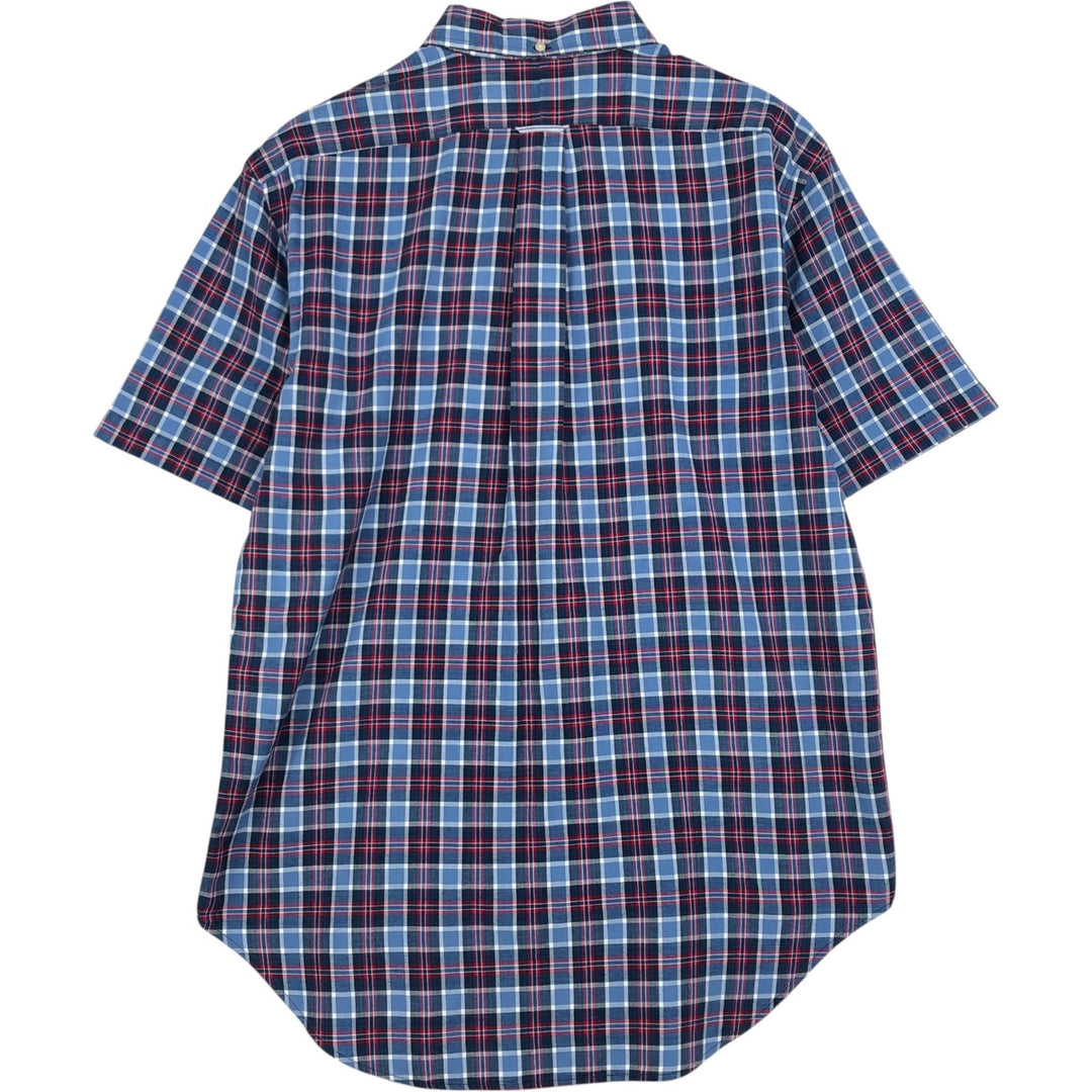 Ralph Lauren Classic Fit short sleeve button down check shirt, men's size M cotton blue type Vintage Second Hand
