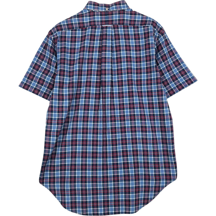 Ralph Lauren Classic Fit short sleeve button down check shirt, men's size M cotton blue type Vintage Second Hand
