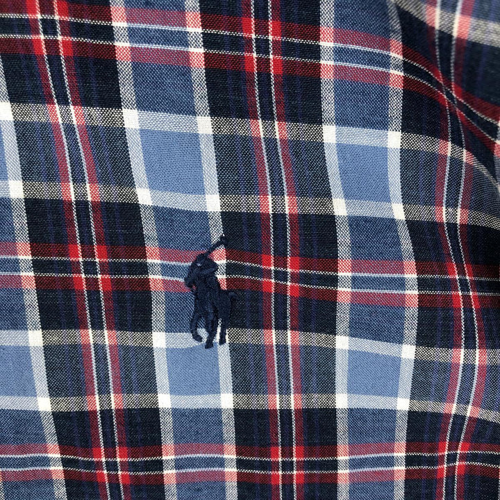 Ralph Lauren Classic Fit short sleeve button down check shirt, men's size M cotton blue type Vintage Second Hand