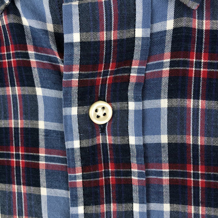 Ralph Lauren Classic Fit short sleeve button down check shirt, men's size M cotton blue type Vintage Second Hand