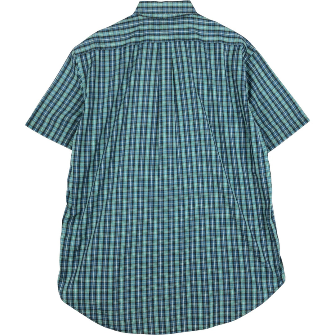 Ralph Lauren BLAKE short sleeve button down check shirt, men's size L cotton green type Vintage Second Hand