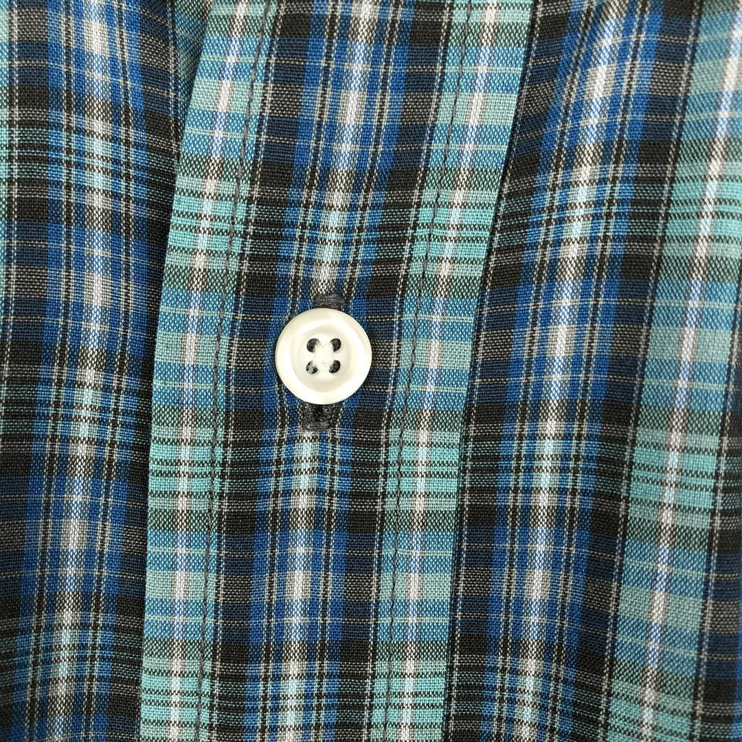 Ralph Lauren BLAKE short sleeve button down check shirt, men's size L cotton green type Vintage Second Hand