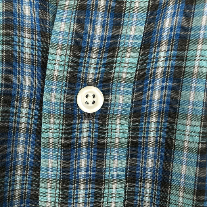 Ralph Lauren BLAKE short sleeve button down check shirt, men's size L cotton green type Vintage Second Hand