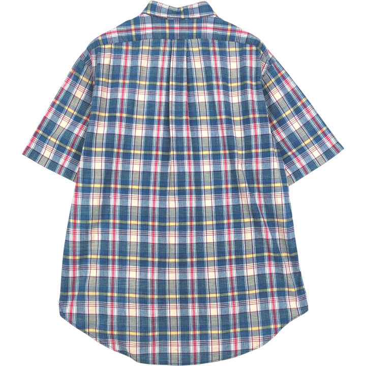 Ralph Lauren BLAKE short sleeve button down check shirt, men's size L cotton blue type Vintage Second Hand