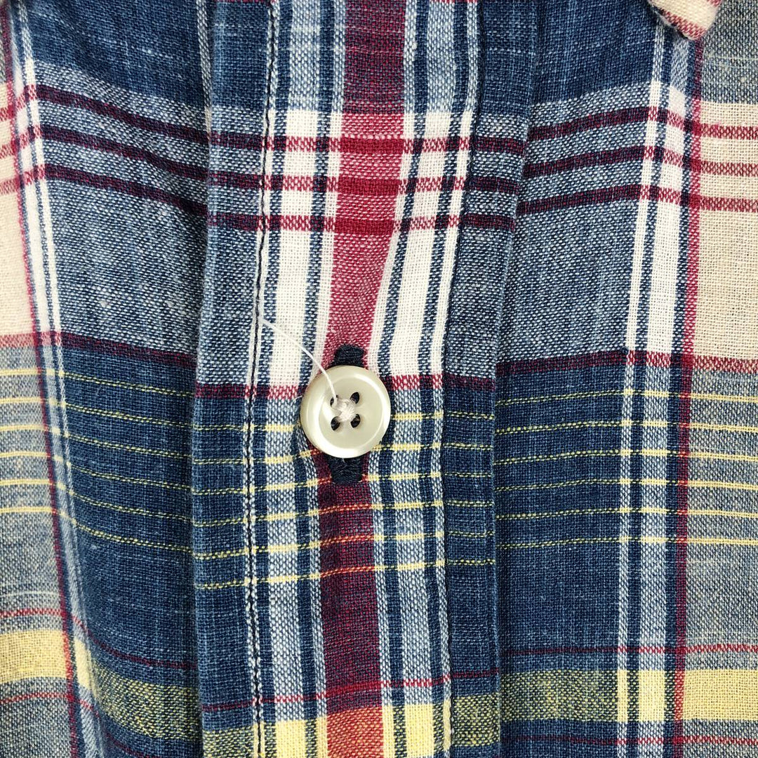 Ralph Lauren BLAKE short sleeve button down check shirt, men's size L cotton blue type Vintage Second Hand