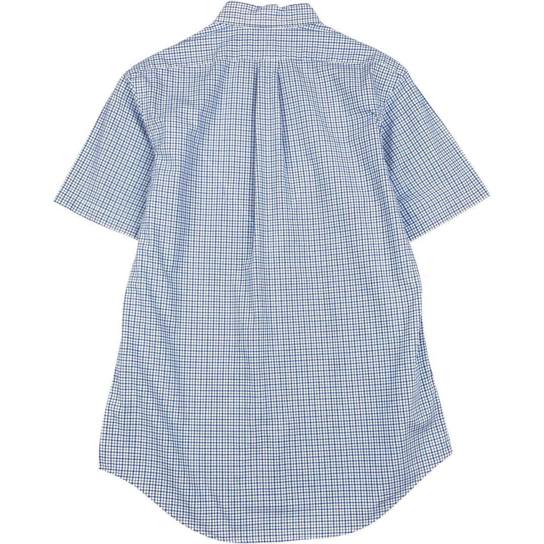Ralph Lauren CUSTOM FIT short sleeve button down check shirt men's M size cotton Blue type light blue Vintage Second Hand