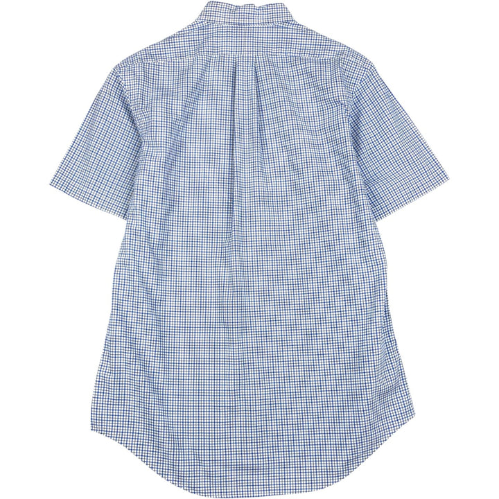 Ralph Lauren CUSTOM FIT short sleeve button down check shirt men's M size cotton Blue type light blue Vintage Second Hand