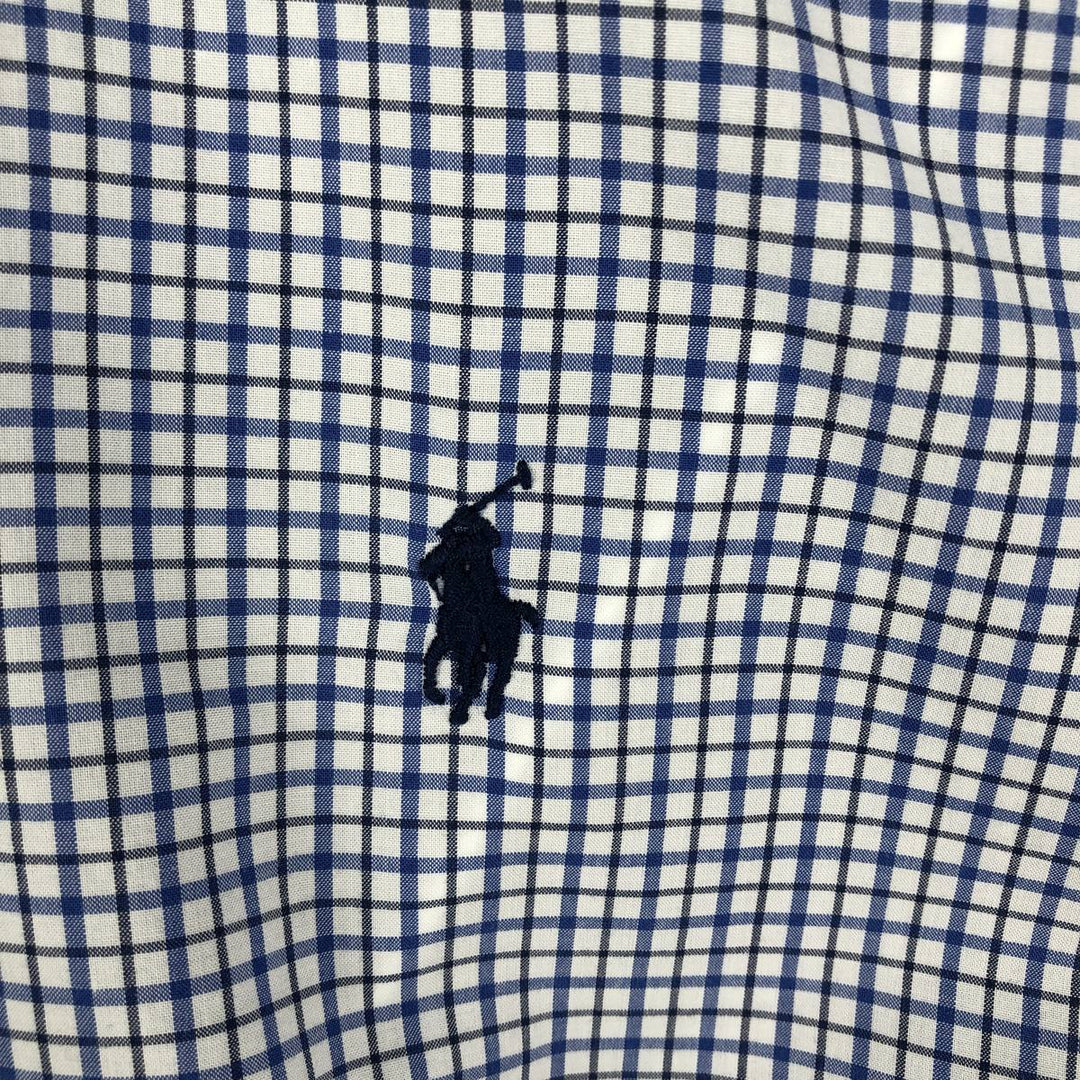 Ralph Lauren CUSTOM FIT short sleeve button down check shirt men's M size cotton Blue type light blue Vintage Second Hand